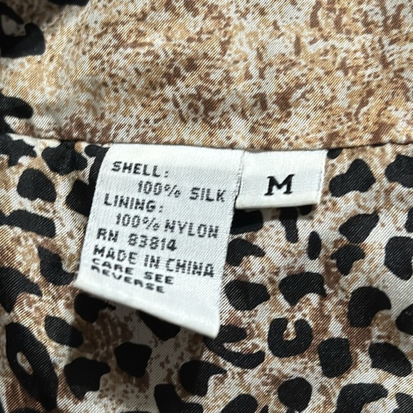 FUDA INTERNATIONAL 100% Silk Vintage 90’s Cheetah‎ Lion Bomber Jacket size M L - Picture 8 of 9